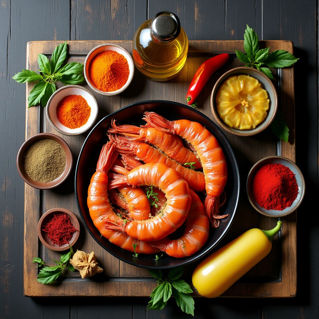 Ingredientes frescos españoles sobre una mesa.